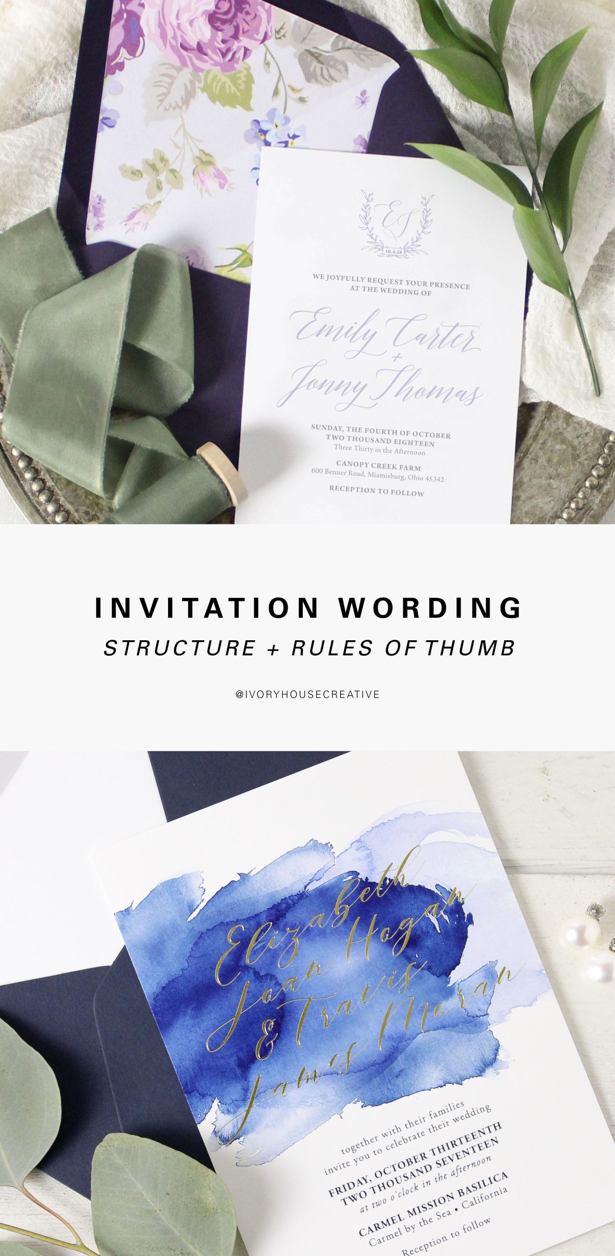 Wedding Invitation Rules Of Thumb - jenniemarieweddings