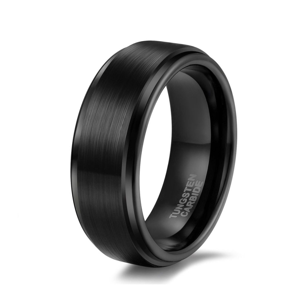 Matte Black Wedding Band jenniemarieweddings