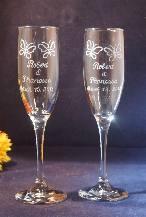 Personalized Champagne Flutes Wedding Jenniemarieweddings