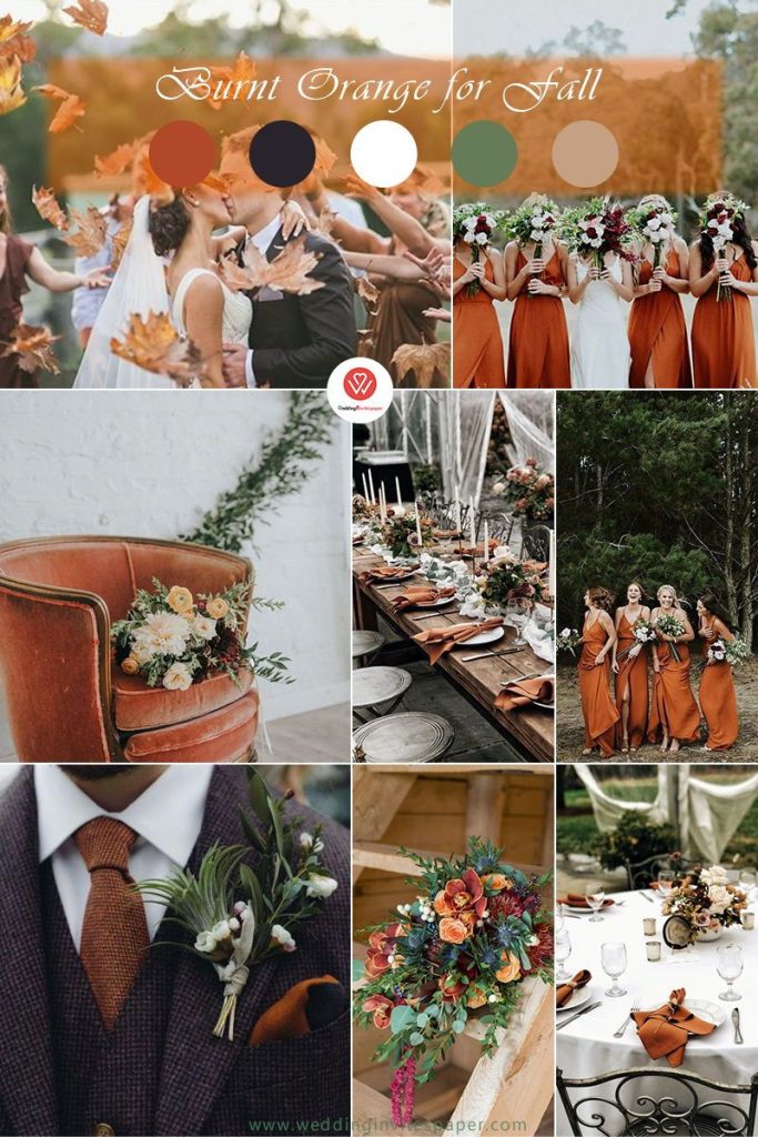 What Colors Go With Burnt Orange For A Wedding - jenniemarieweddings