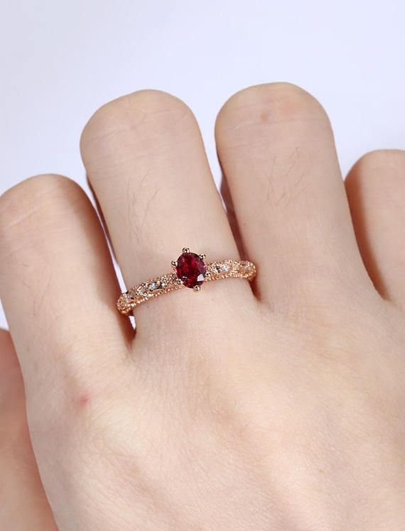 Vintage Ruby Wedding Rings