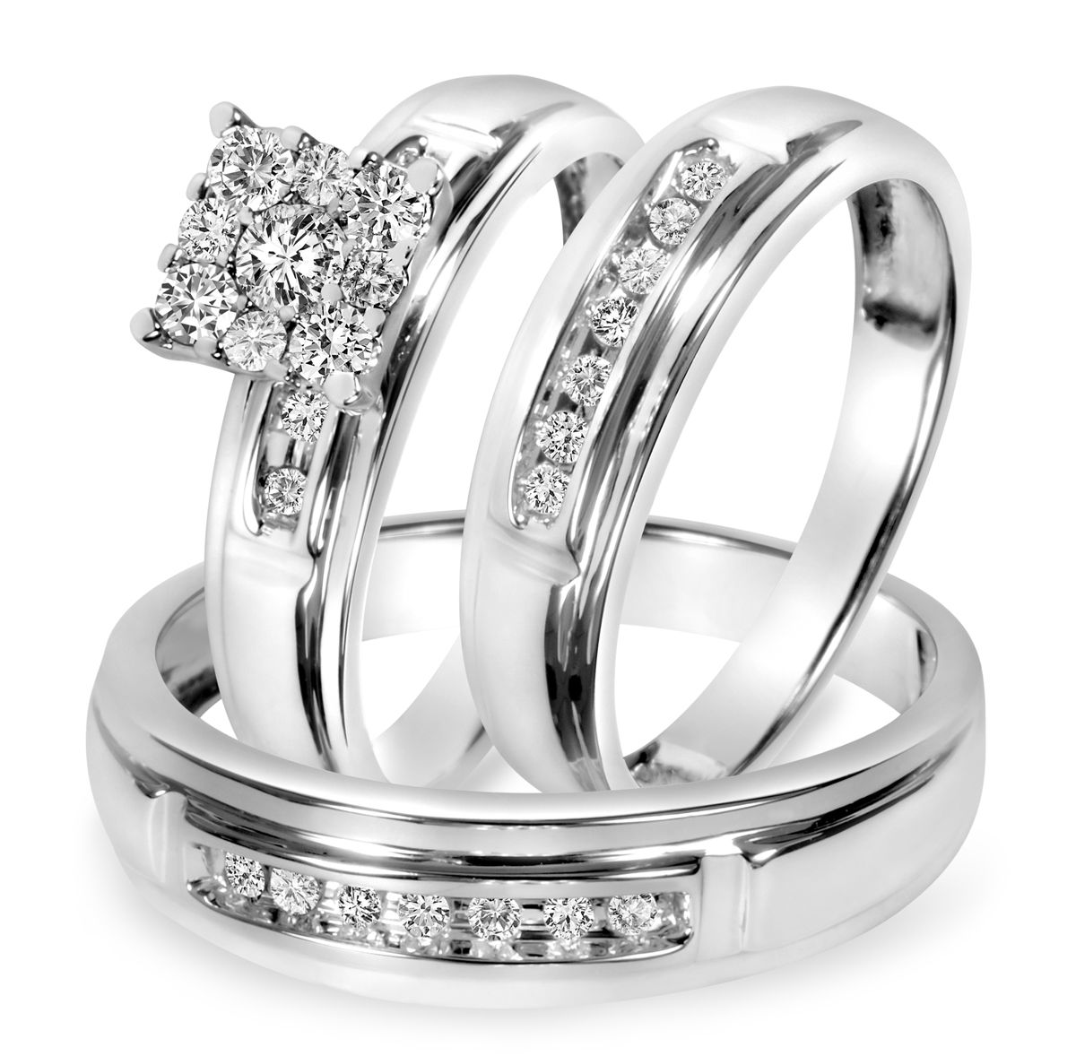 Trio Wedding Rings Sets Sale