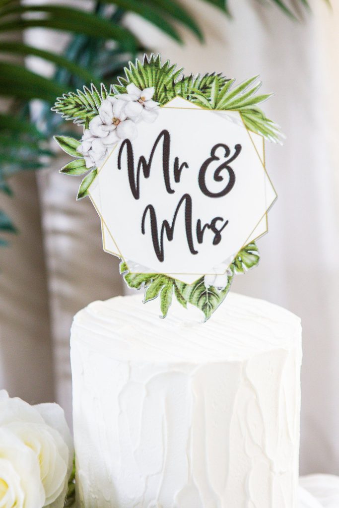 Tropical Wedding Cake Topper - jenniemarieweddings