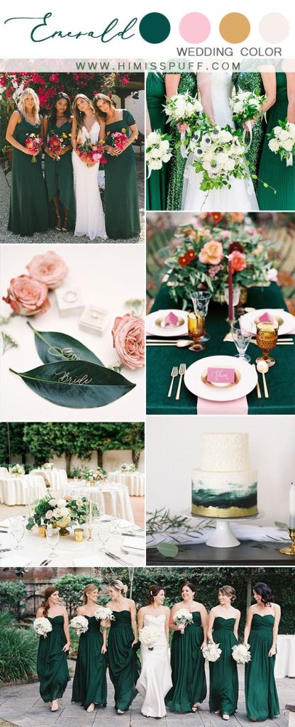 Hunter Green Wedding Colors - jenniemarieweddings