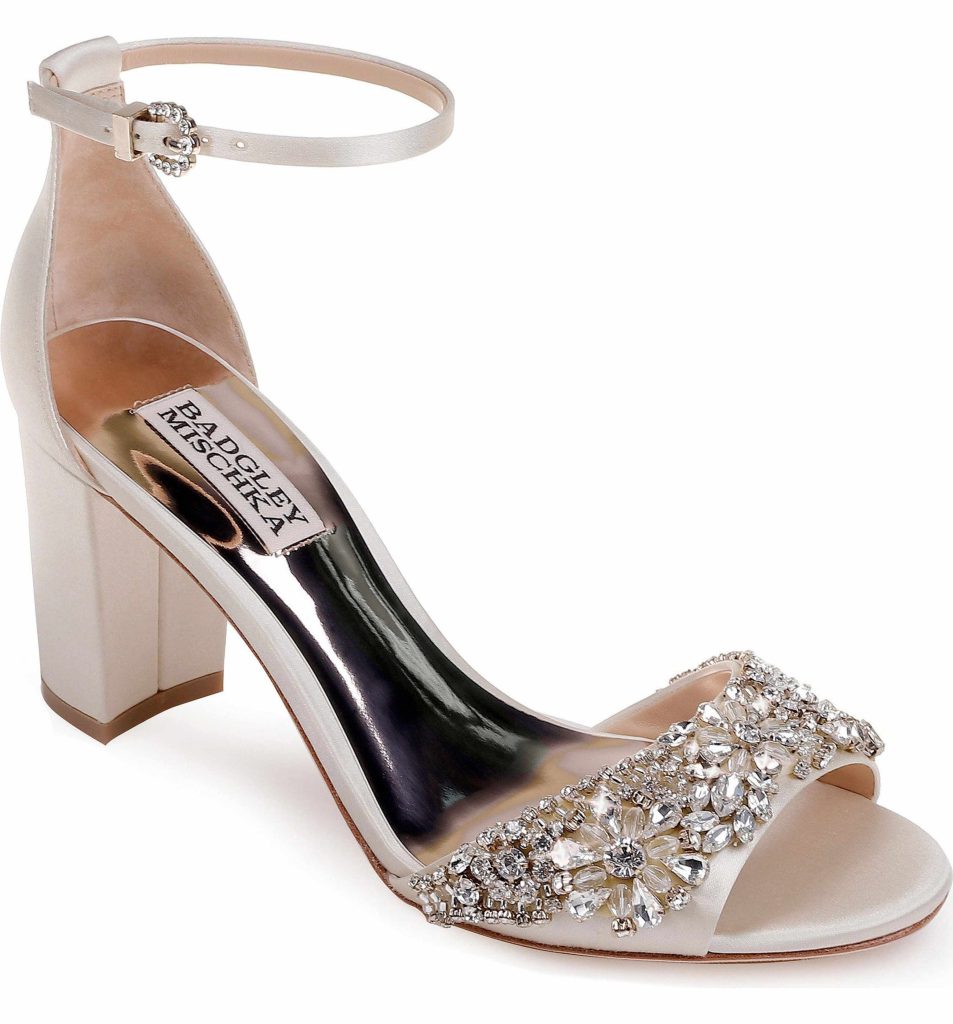 Badgley Mischka Block Heel Wedding Shoes - jenniemarieweddings
