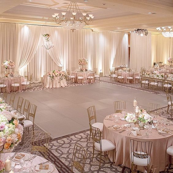 Rose Gold Wedding Reception Decor