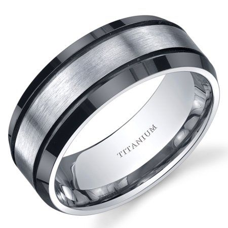 Mens Silver Titanium Wedding Bands