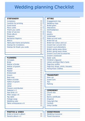 Wedding Reception Checklist Printable - jenniemarieweddings