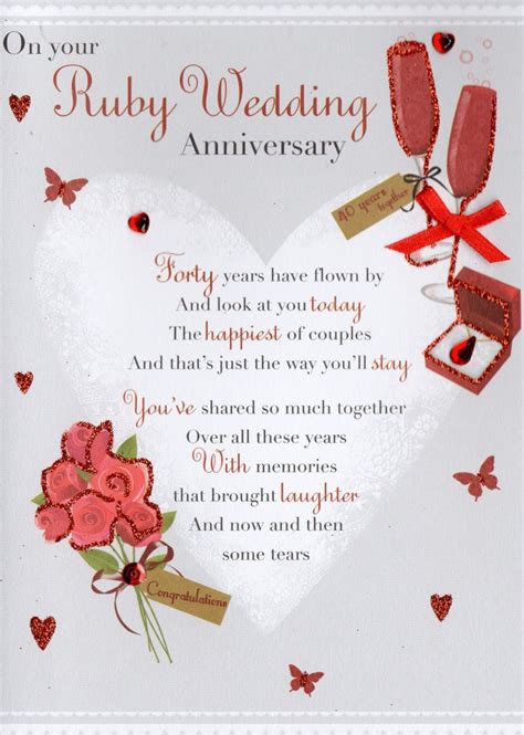 Happy 40Th Wedding Anniversary Cards